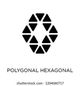 Polygonal hexagonal icon. Polygonal hexagonal symbol design from Geometry collection. Simple element vector illustration on white background.