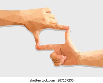 polygonal holding hands like a director empty inside.