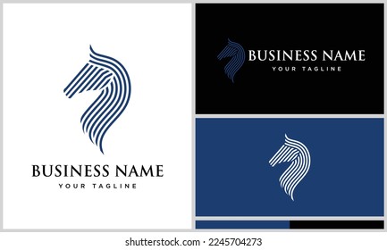 polygonal horse head logo template