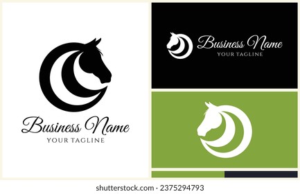 polygonal horse head logo template