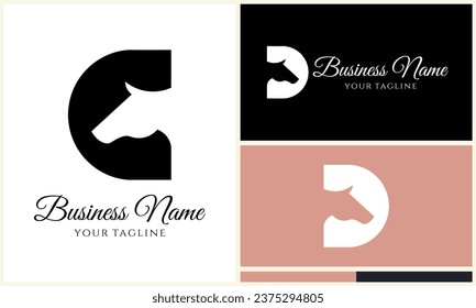 polygonal horse head logo template