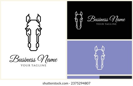 polygonal horse head logo template