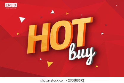 Polygonal Hot Buy Sign Icon Vector Illustration