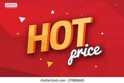 Polygonal Hot Price Sign Icon Vector Illustration