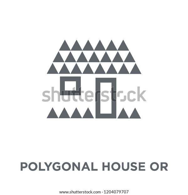 Polygonal house or home\
building icon. Polygonal house or home building design concept from\
Geometry collection. Simple element vector illustration on white\
background.
