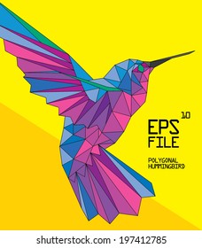 polygonal hummingbird illustration