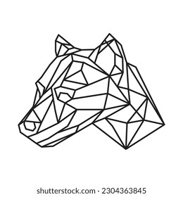 Polygonal Hyena. Geometric line animal. Vector illustration.