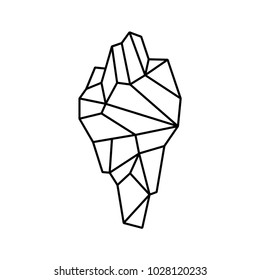 Polygonal iceberg in flat style icon. Vector illustration