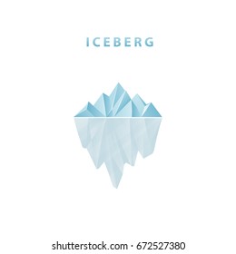 Polygonal iceberg in flat style. Iceberg icon. Vector illustration.