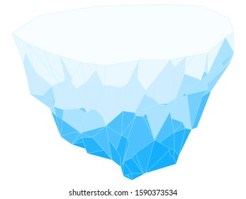 Polygonal iceberg icon, vector illustration