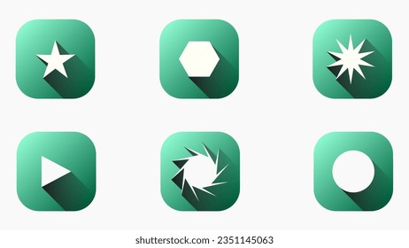 polygonal iconset with shadow and lighting. premium and modern