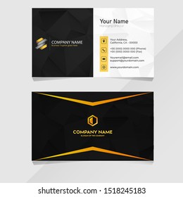 Yellow Modern Business Card Design Template Stock Vector (Royalty Free ...