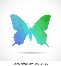 Polygonal illustration of butterfly
