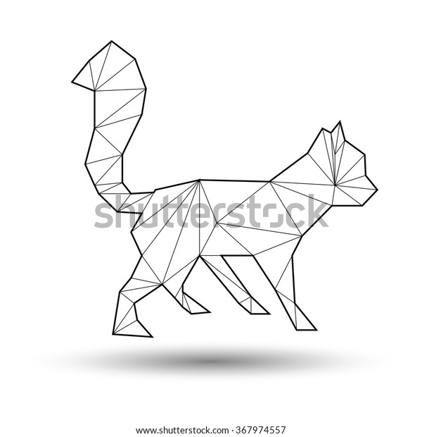Polygonal Illustration Cat Stock Vector (Royalty Free) 367974557