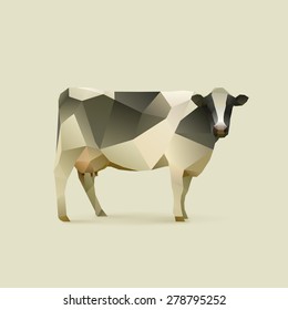 polygonal illustration of cow