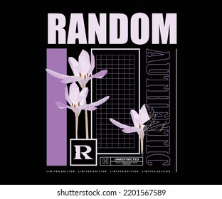 Polygonal illustration of crocus flower t shirt design, vector graphic, typographic poster or tshirts street wear and Urban style