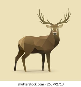 polygonal illustration of deer