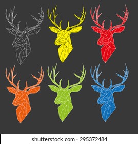 polygonal illustration of deer head