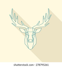 polygonal illustration of deer, wire frame