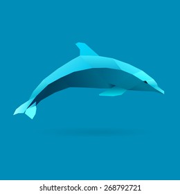 polygonal illustration of dolphin