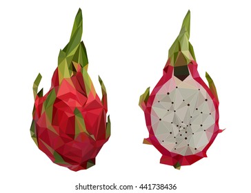 Polygonal illustration of dragon fruit