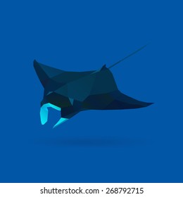 polygonal illustration of manta