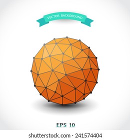 Polygonal illustration of a molecular sphere, EPS10