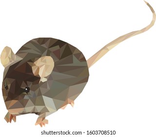 
Polygonal illustration of a mouse for an icon, postcard, banner