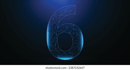 Polygonal illustration of numbers from 1 to 10. Low Poly lines and dots background.