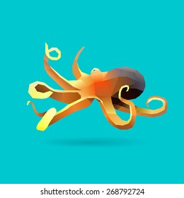 polygonal illustration of octopus