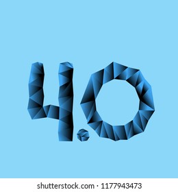 The polygonal illustration on which the theme of the letter is shown industry 4.0