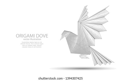 
Polygonal illustration of origami dove on white background, peace symbol
