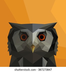 polygonal illustration of owl