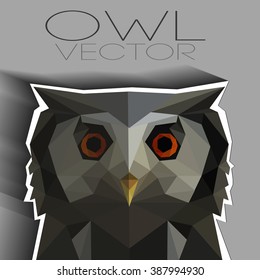 polygonal illustration of owl