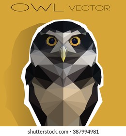 polygonal illustration of owl