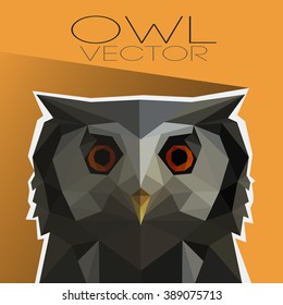 polygonal illustration of owl