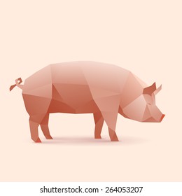 Polygonal Illustration of Pig