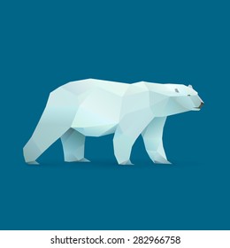 polygonal illustration of polar bear