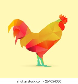 Polygonal Illustration of Rooster