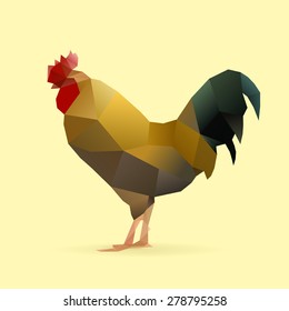 polygonal illustration of rooster