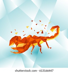 Polygonal illustration with scorpion