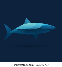 polygonal illustration of shark