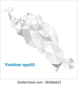 Polygonal illustration vector,white background