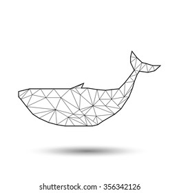 polygonal illustration of Whale.