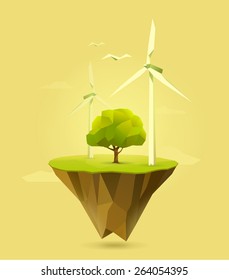 polygonal illustration of wind power