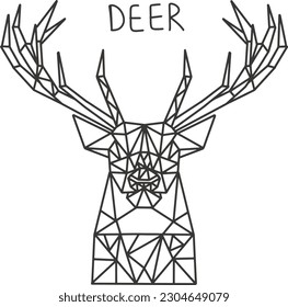 polygonal image of a deer isolated on a white background