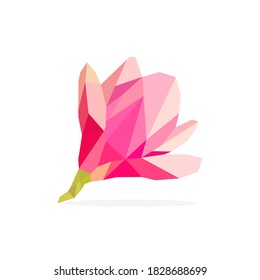 Imagen poligonal de una flor. ilustración vectorial