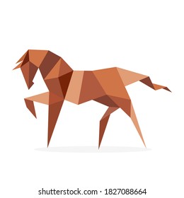 Polygonal image of a horse. vector illustration