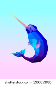 Polygonal image of narwhal