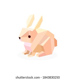 a polygonal image of a rabbit. vector illustration